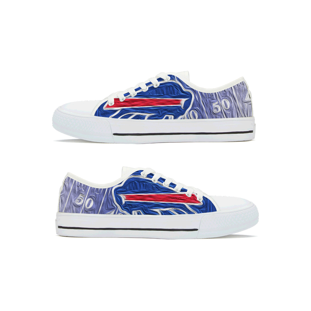 Women's Buffalo Bills Low Top Canvas Sneakers 004